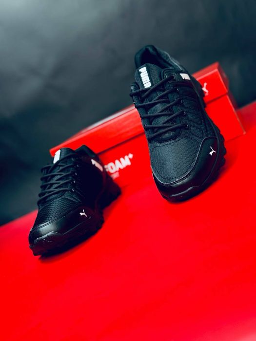 Черные кроссовки Puma на осень / не промокают / мужские кроссовки пума