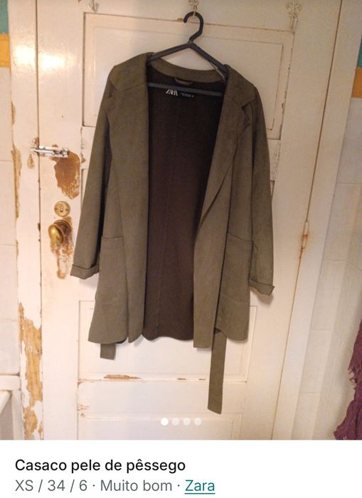 Casaco pele de pêssego caqui
