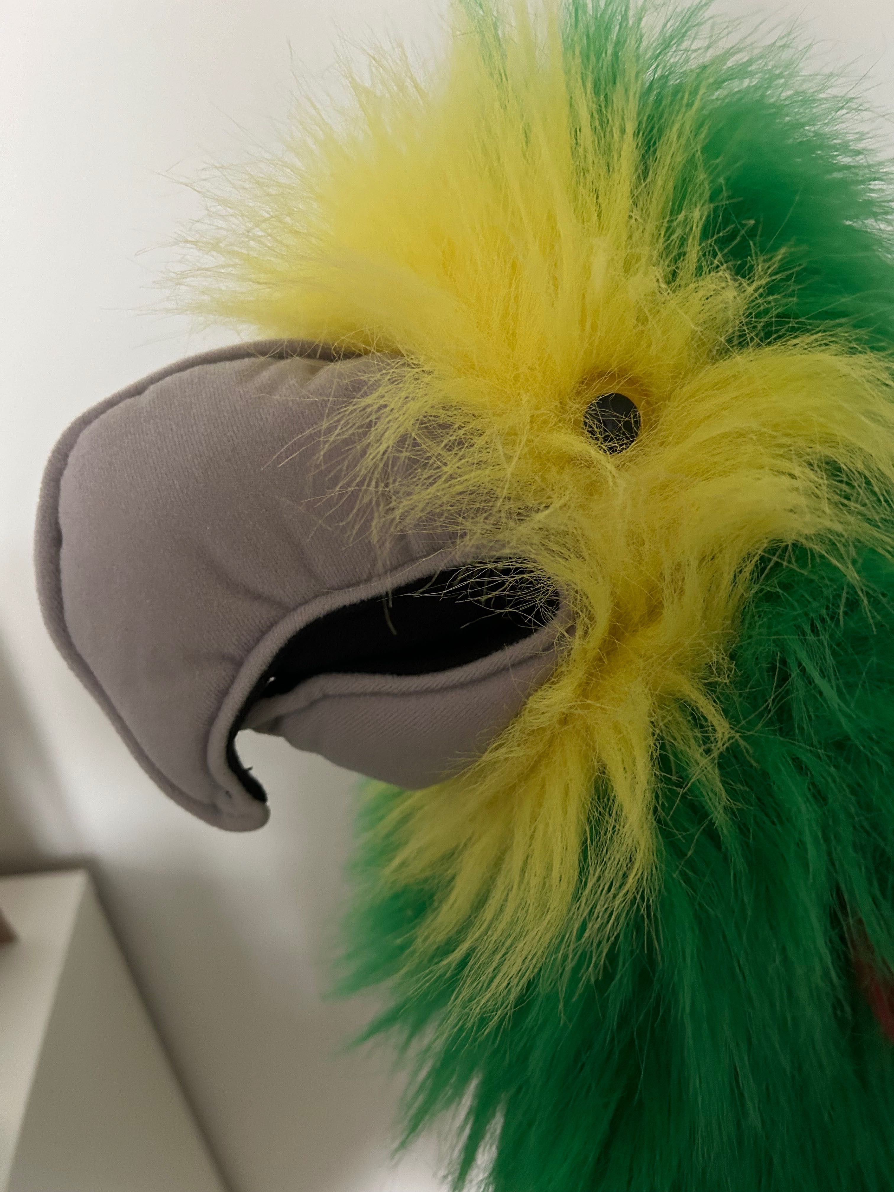 Zabawka gadająca papuga pacynka na rękę