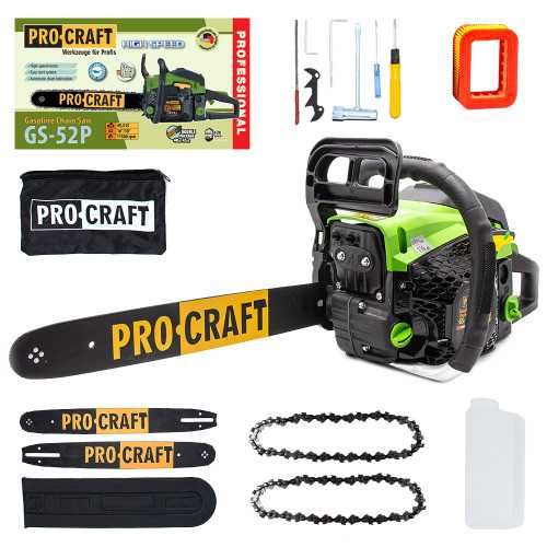 Бензопила Procraft GS-52P Высокооборотистая (2 шины+2 цепи) ТОП ПРОДАЖ
