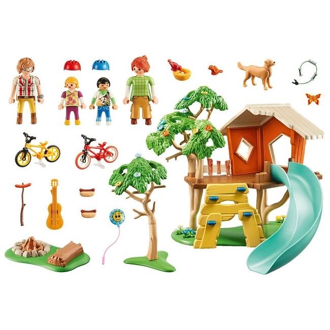 Playmobil Casa da árvore com escorrega e bicicletas NOVO