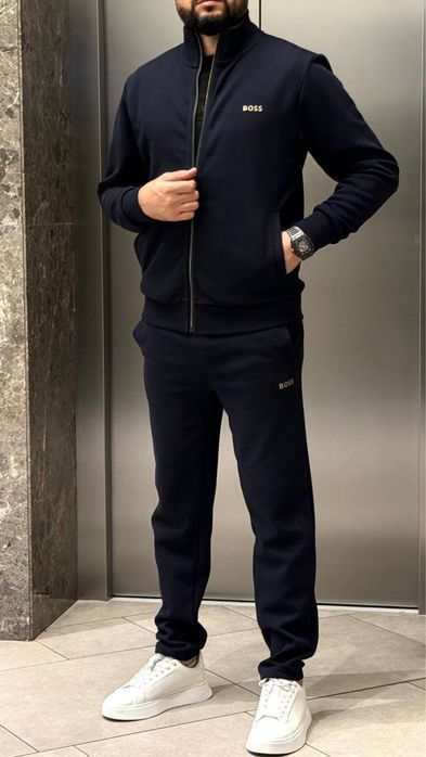 HUGO BOSS синий мужской костюм спортивный синий оригинал