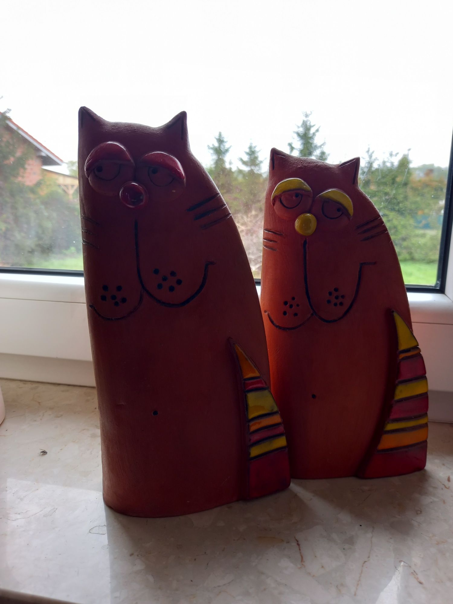 Koty figurki z gliny rękodzieło