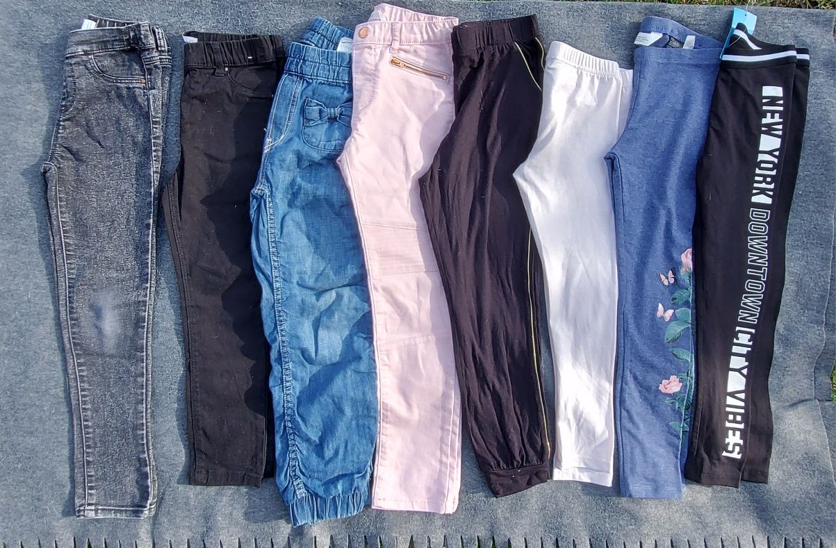 Zestaw paka 8 par spodnie, legginsy H&M Reserved rozmiar 122