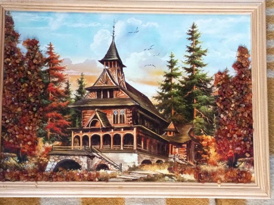 Картина з бурштиновим камінням