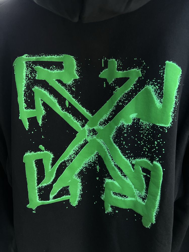 Худі Off-White Green Arrow Skate Print Black