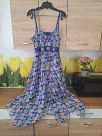 Zwiewna asymetryczna sukienka Originals rozmiar 44 poliester, kwiaty