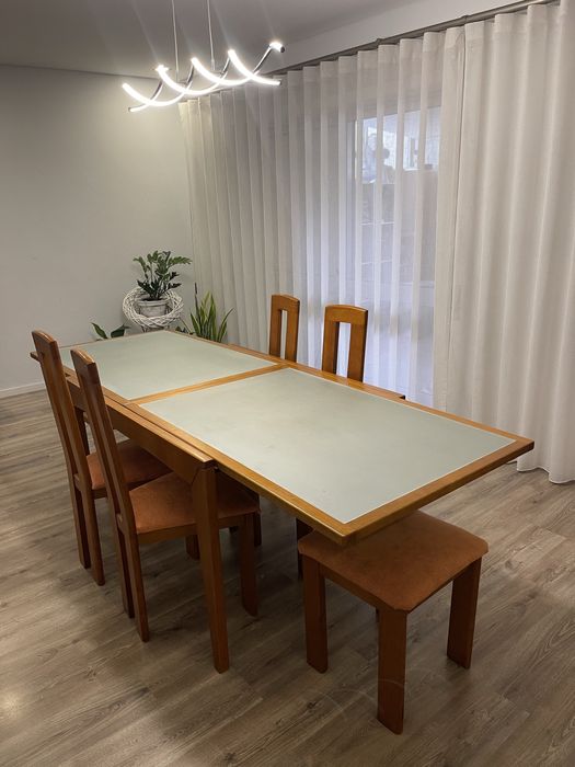 Conjunto de mesa sala com cadeira