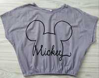 T shirt bluzeczka dziewczeca fioletowa micky mouse 158 164 bawełniana