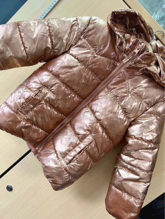 Złota kurtka ocieplana/zimowa, H&M 98/104
