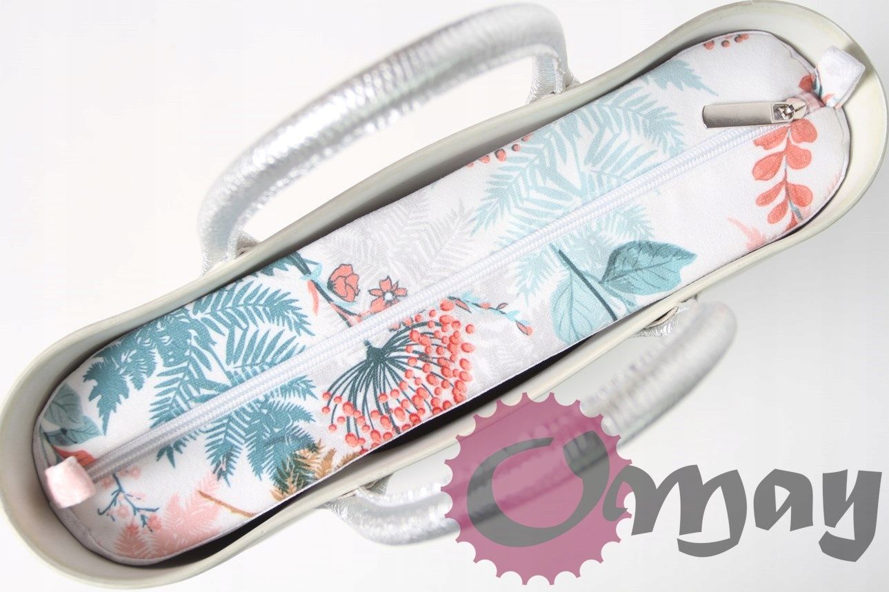 Elegancki organizer i opaska do OBAG MINI Welur Kwiaty Cudne OMAY