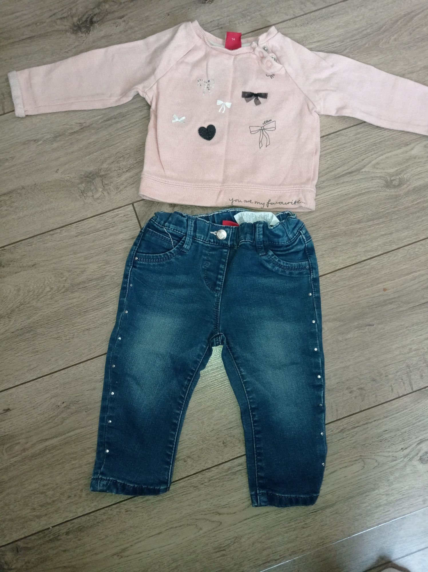 Komplet bluza i jeansy, rozmiar 74