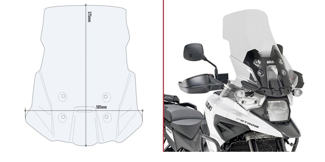 Vidro / para-brisas touring para suzuki vstrom 1050 givi d3117st