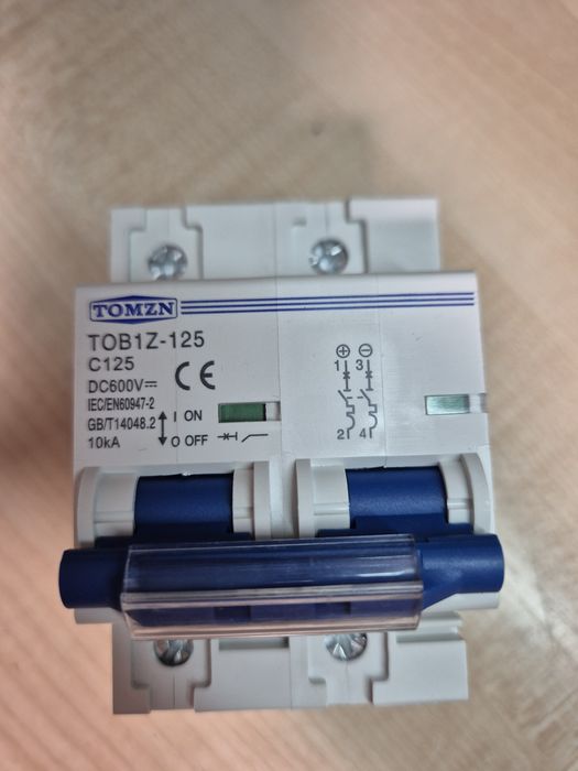 Автоматичний двополюсний вимикач постійного струму,TOMZN TOB1Z-125 DC