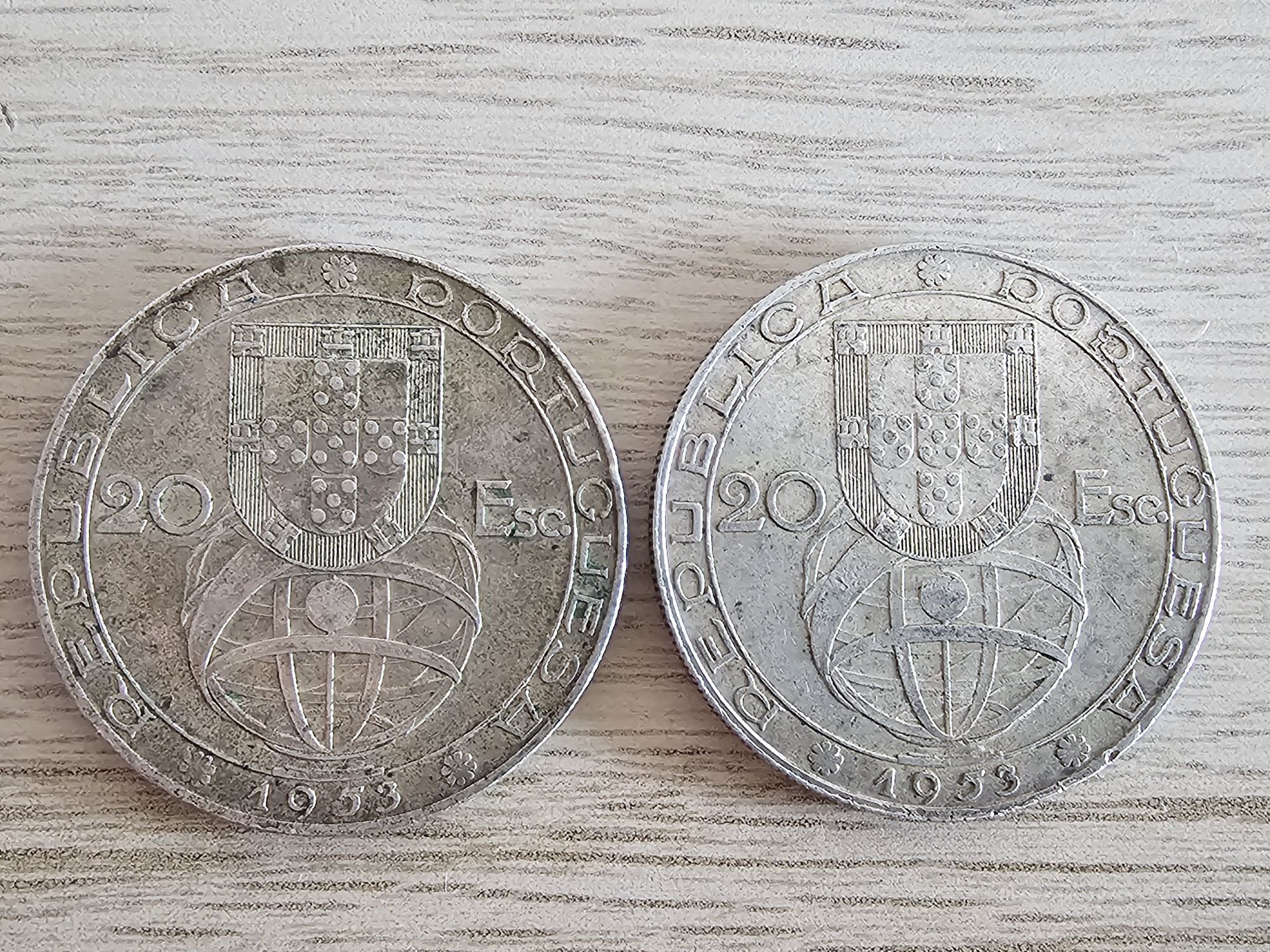 Moeda 20 escudos ano 1953