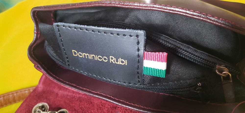 Женская наплечная кожаная сумка на цепях Dominico Rubi