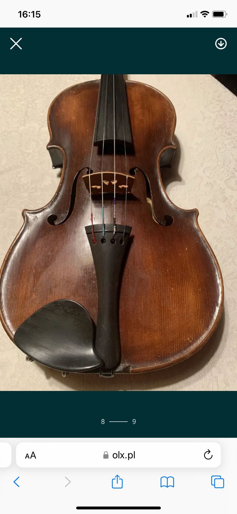 Stare ponad 100 letnie skrzypce w futerale