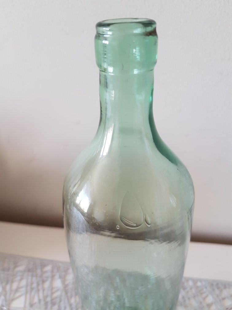 Stara Butelka szklana 24 cm cienkie szkło