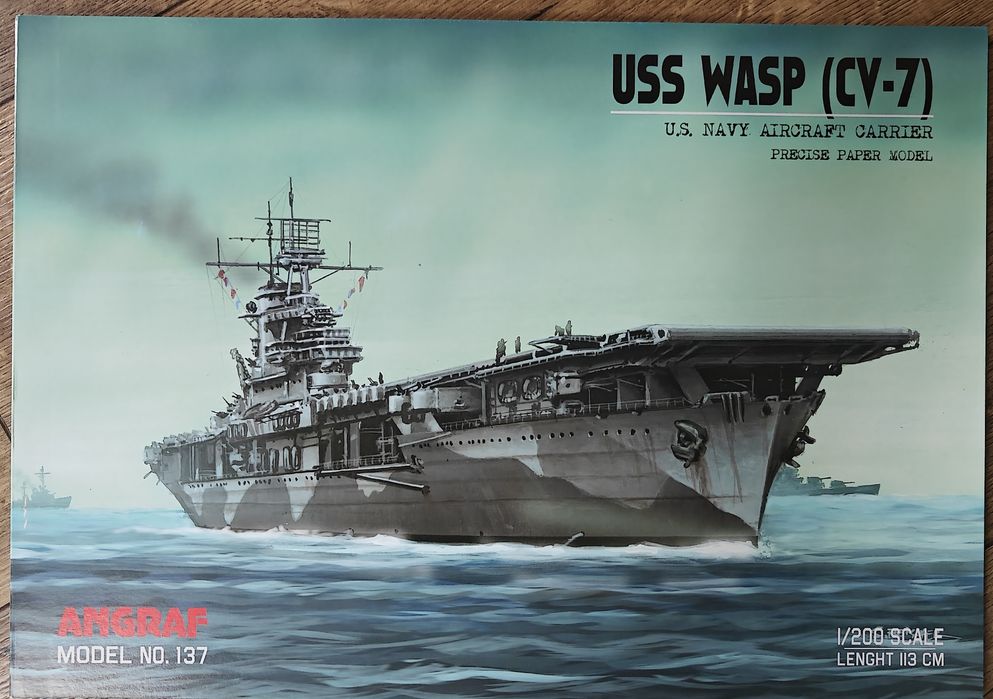 Lotniskowiec WASP CV-7 model kartonowy 1:200 "offset"