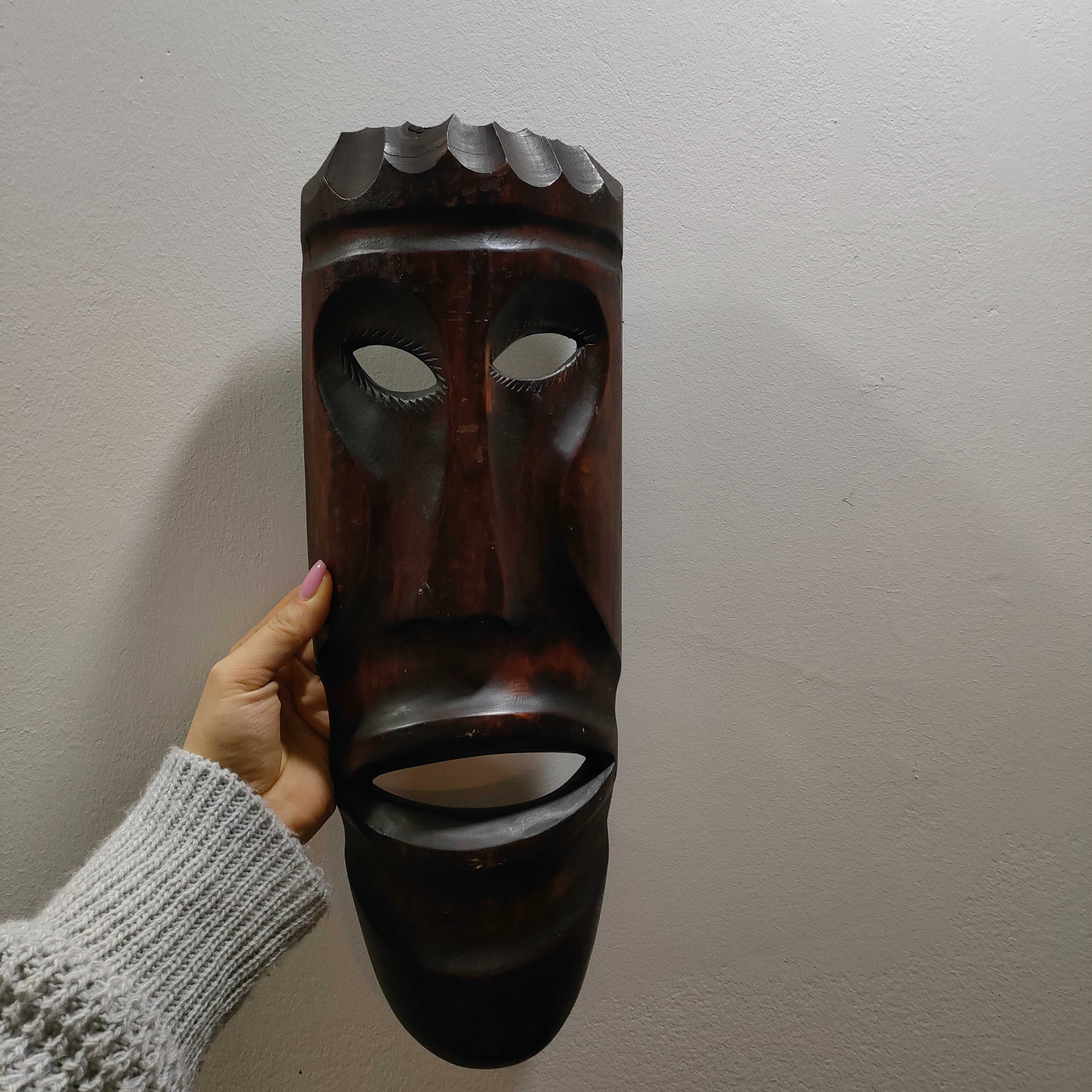 Maska drewniana rzeźba dekoracja ściany antyk afryka