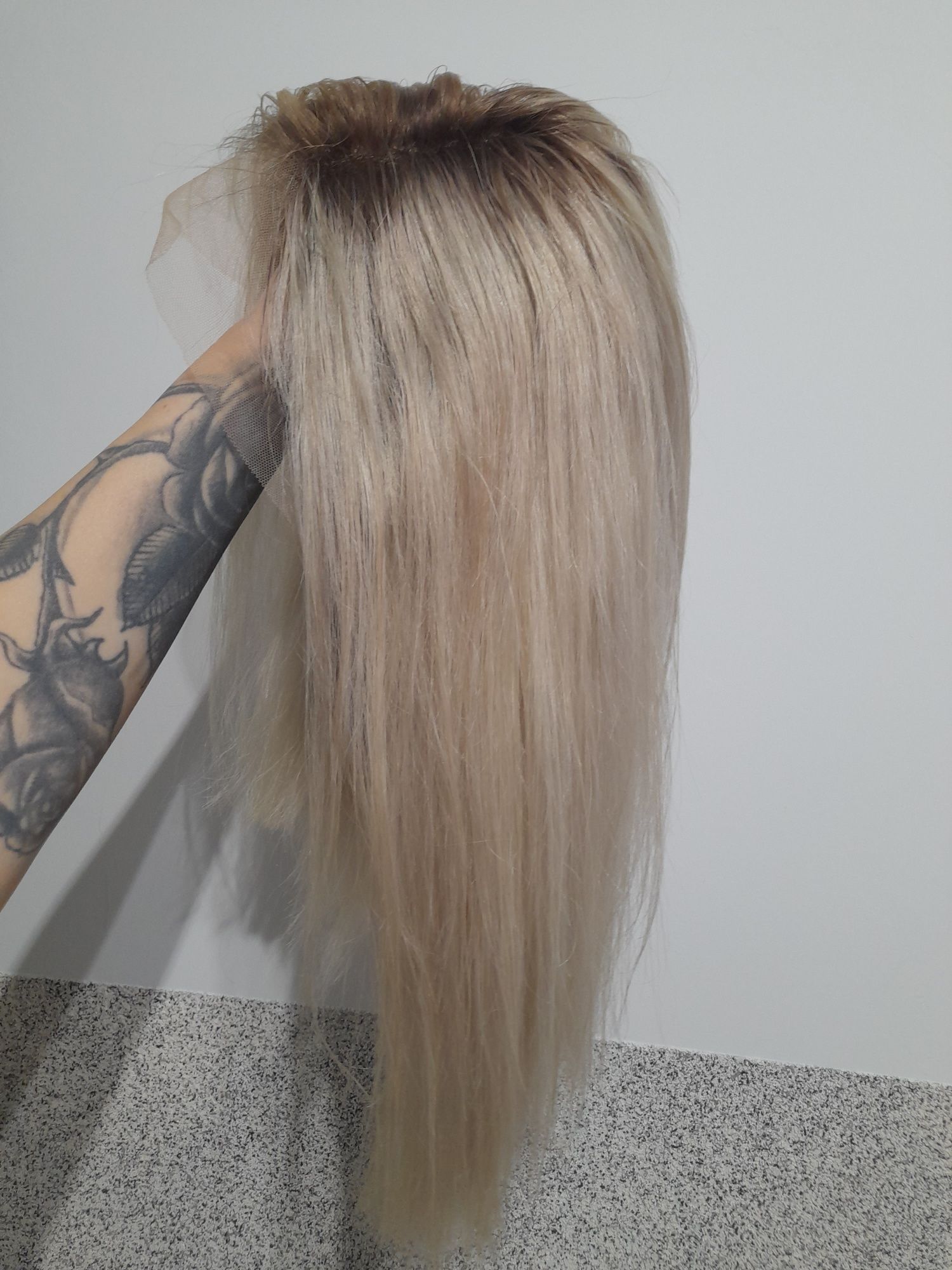 Peruka lace front blond odrost 100% naturalny włos