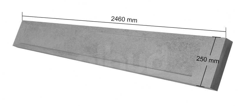 Podmurówka betonowa 25x246cm - płyta pod ogrodzenie panelowe Brusy