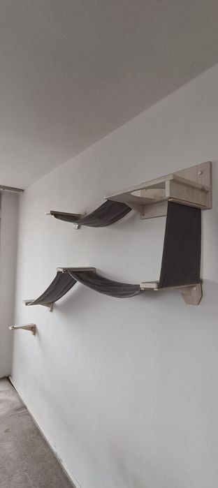 Dla Kota półki na ścianę z materialem komplet