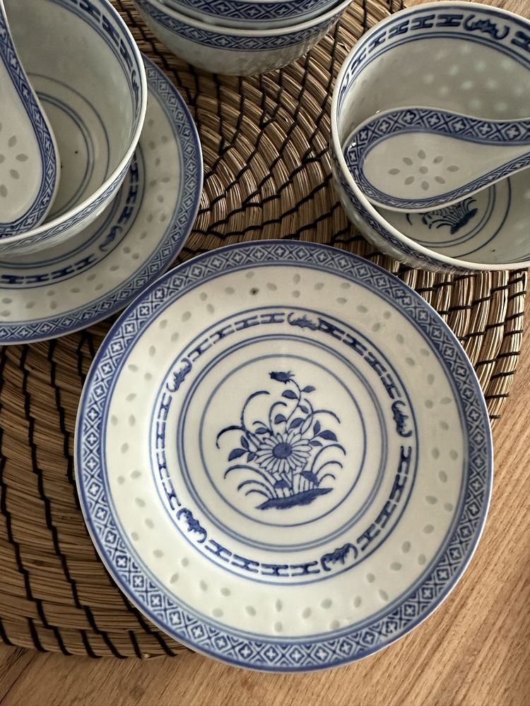 Niebieskie miseczki zestaw ceramika