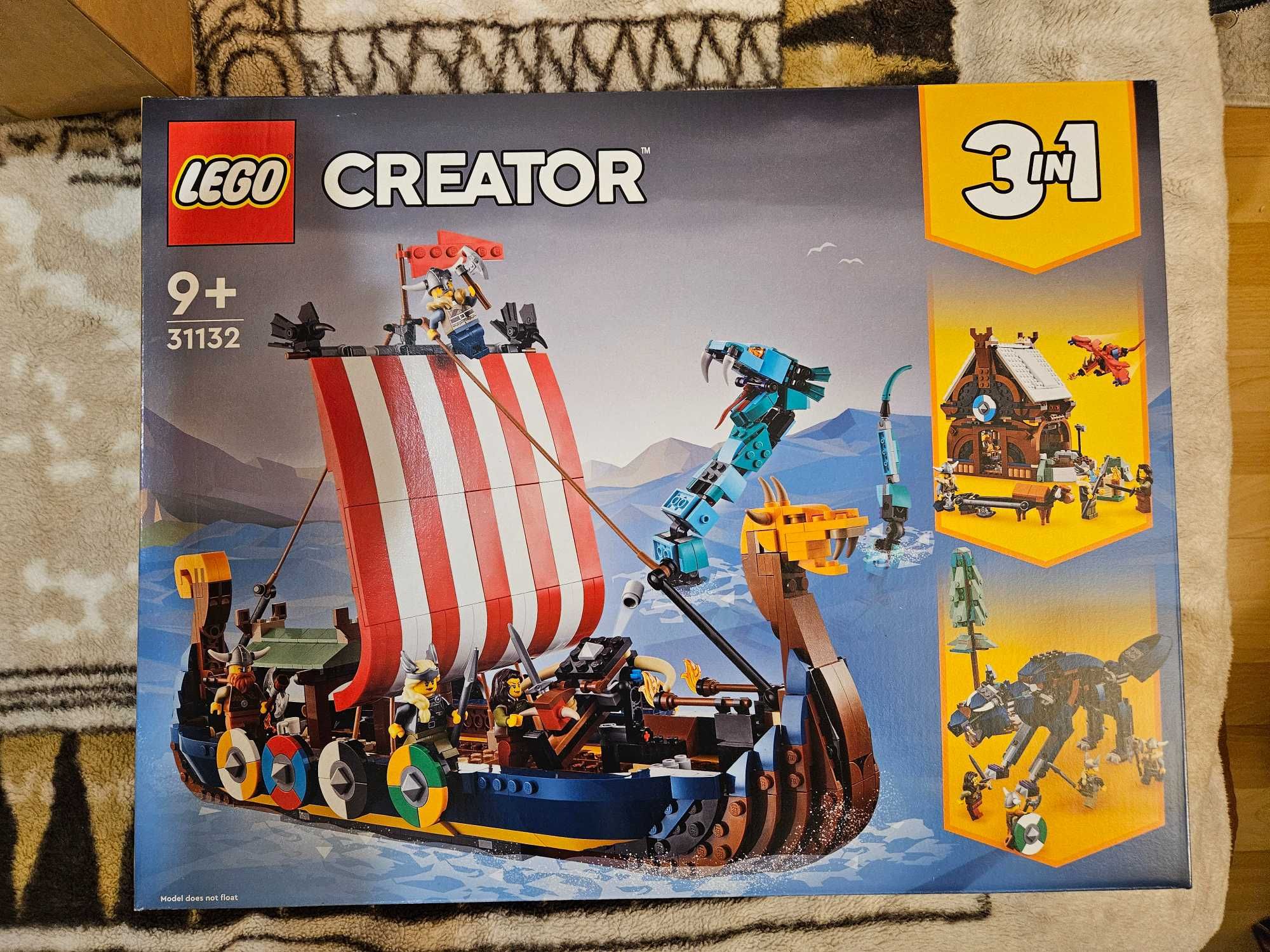 LEGO® 31132 Creator 3w1 - Statek wikingów i wąż z Midgardu