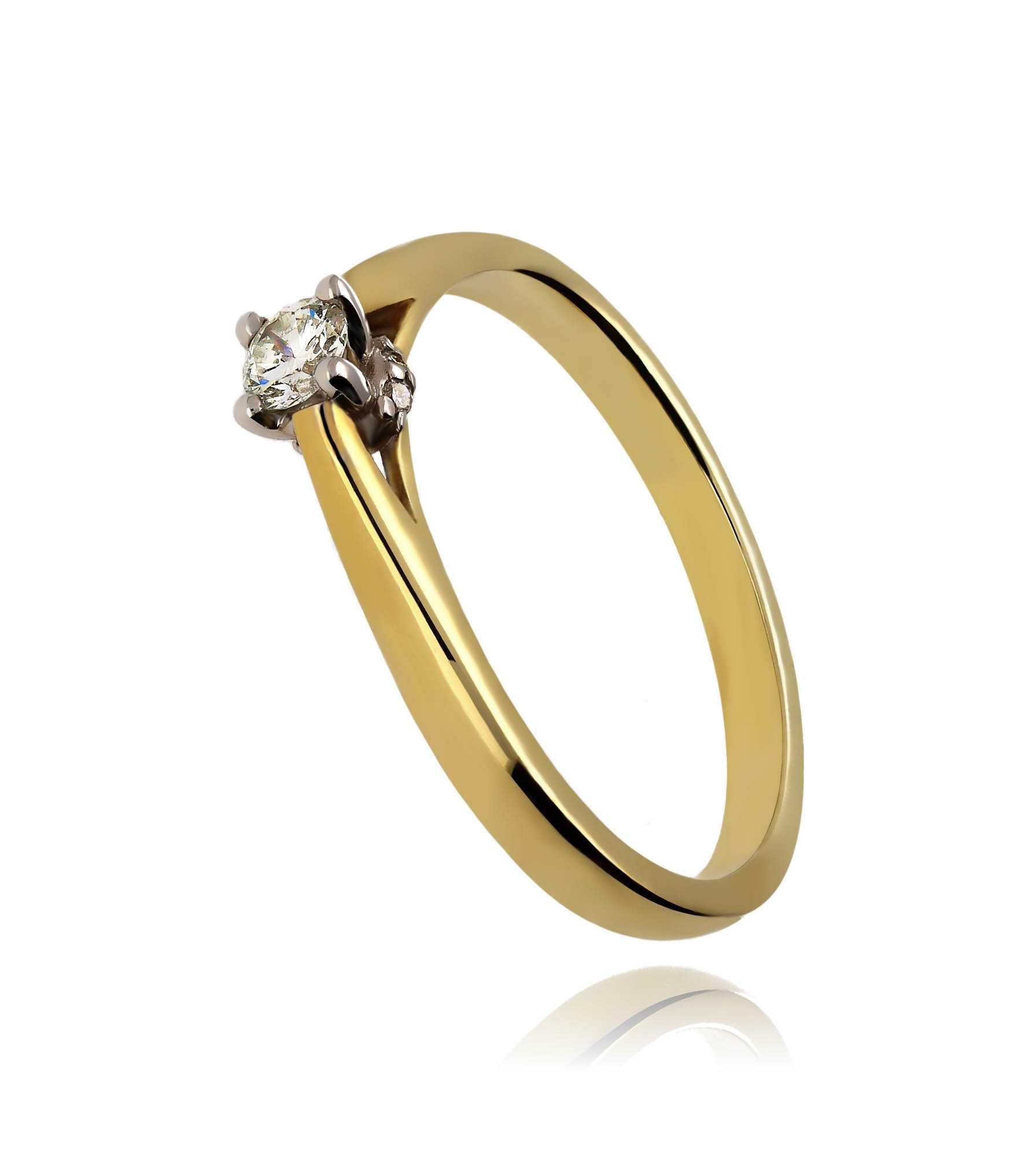 Złoty Pierścionek 585 14k brylanty 0.17ct RS0405
