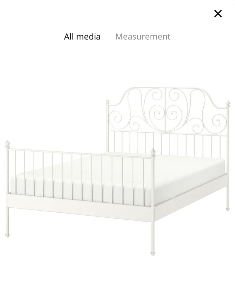 LEIRVIK białe łóżko ikea