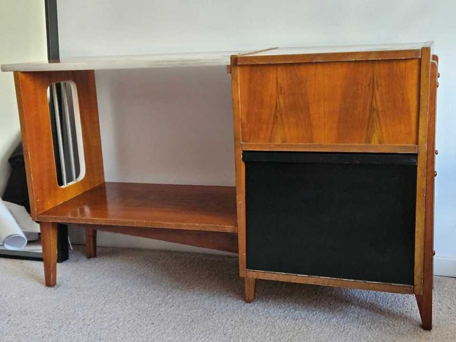 sideboard komoda szafka konsola rtv PRL vintage lata 60'te drewno
