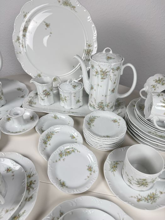 Duży serwis Rosenthal Monbijou Kwiaty - kawa herbata