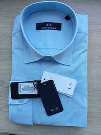 Koszula A/X Armani regular fit, z długim rękawem, jasny błękitny!! M