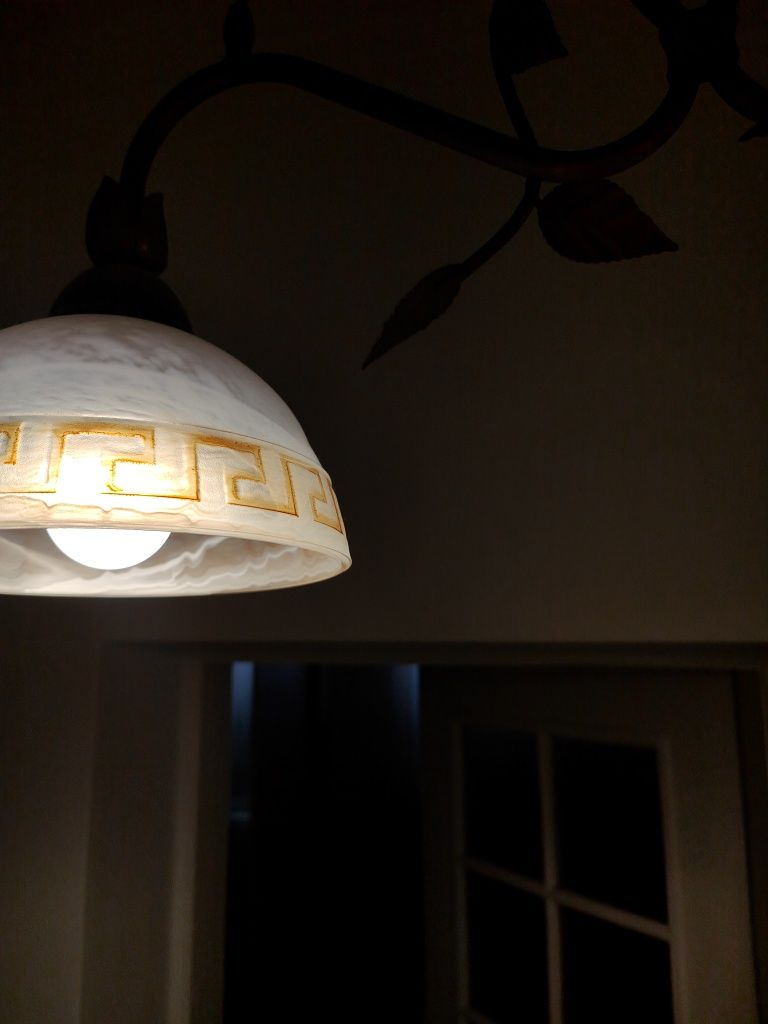 Lampa wisząca żyrandol metalowa szklana