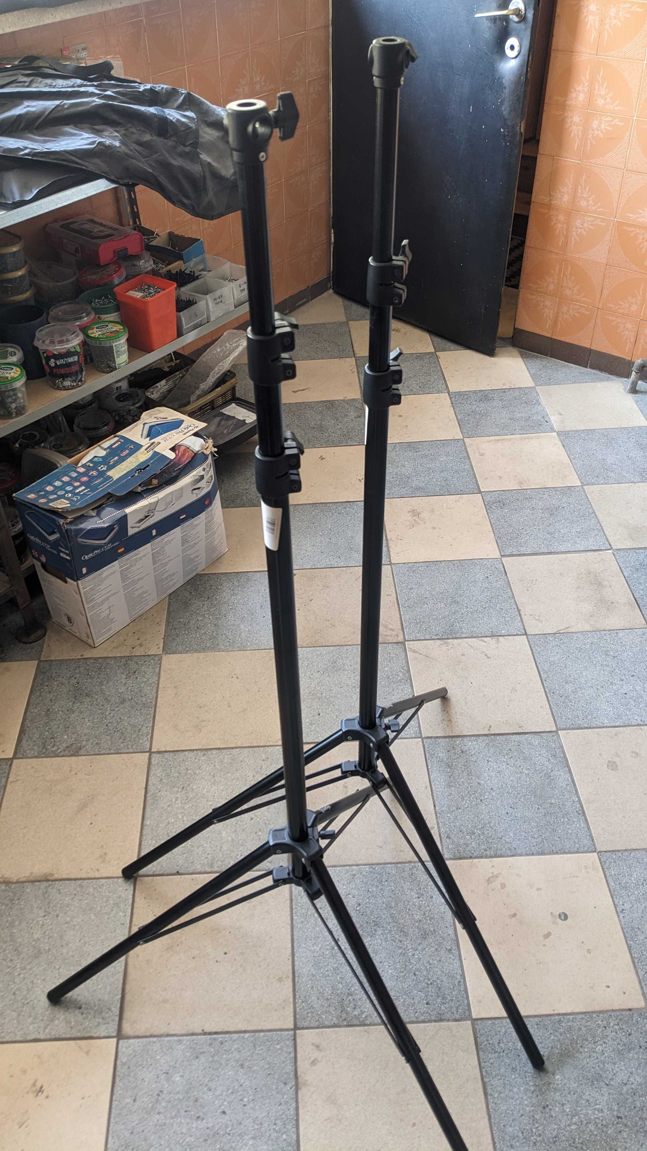 Zestaw studyjny 2x lampa i statyw quantuum + softbox 60x90 i 80x120