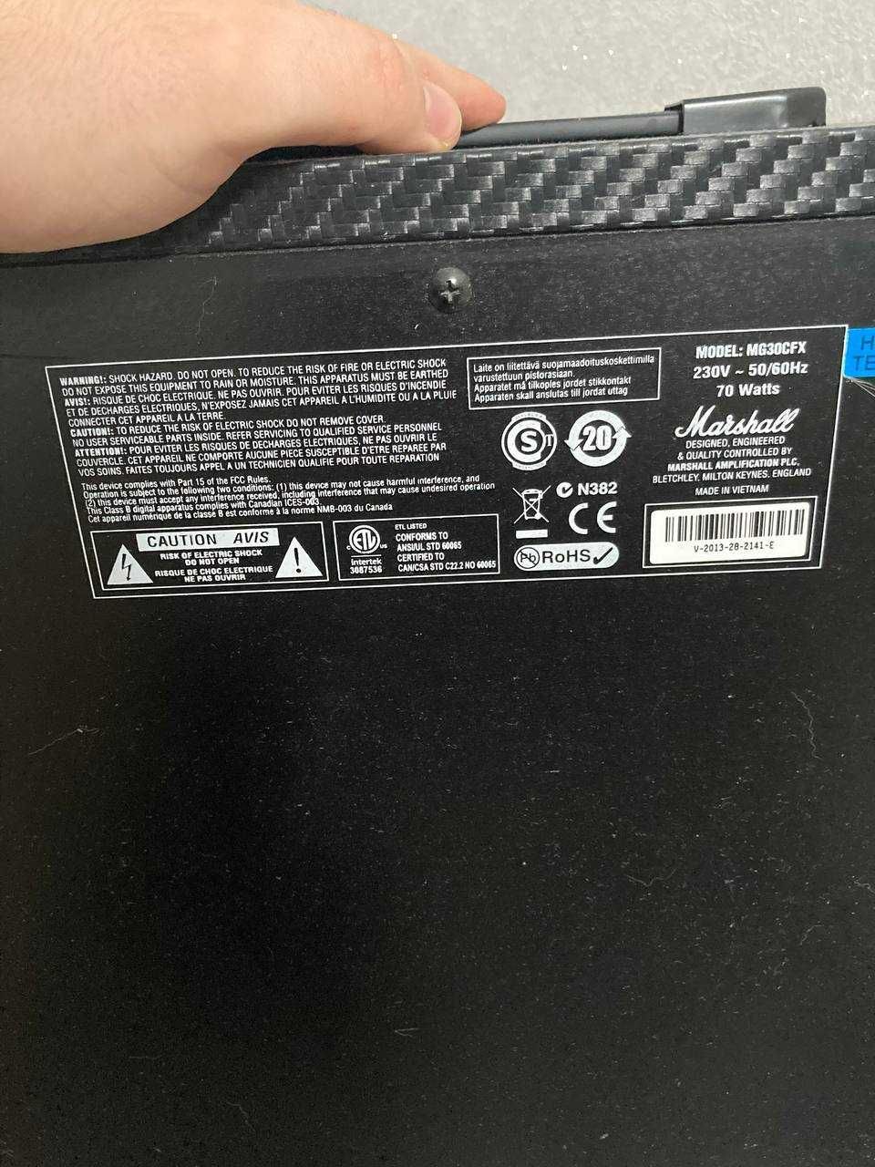 Комбопідсилювач Marshall MG30CFX для електрогітар