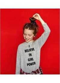 Стильная кофта  zara I believe in girl power на 12 лет, рост 152см