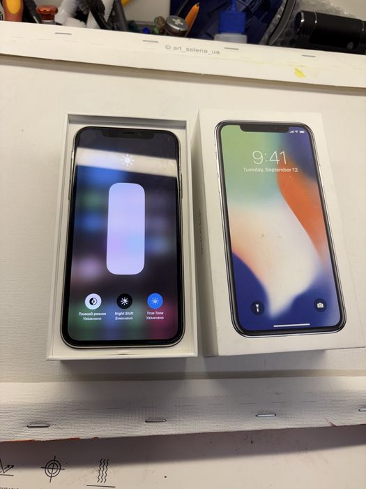 Продам телефон apple iPhone X 256Gb white 73%
