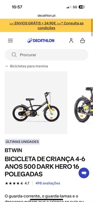 Bicicleta Crianca 16”