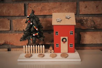Boże Narodzenie domek skandynawski norweski domki drewniane dekoracja