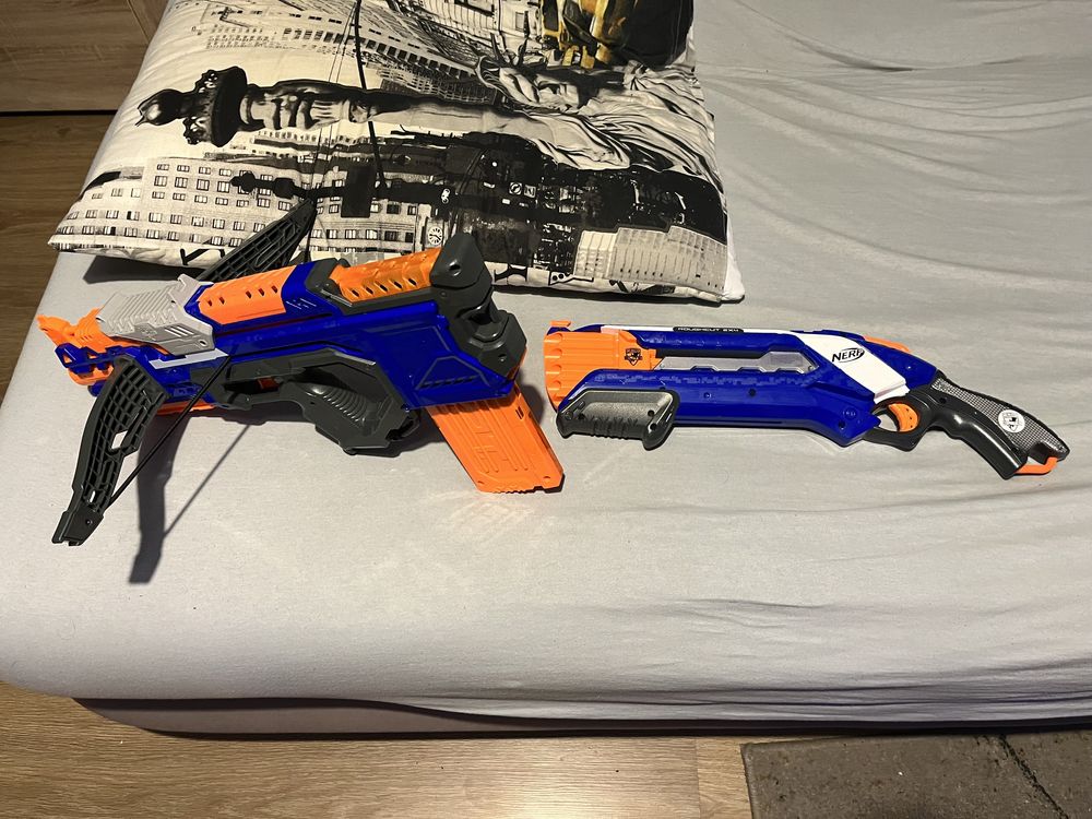 Nerf crossbow i nerf shotgun
