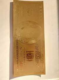 Золотая и серебрянная банкнота сувенирная односторонняя $ США