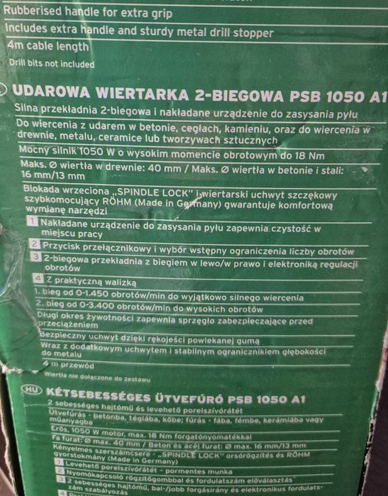 Udarowa wiertarka 2 biegowa Parkside PSB 1050 A1