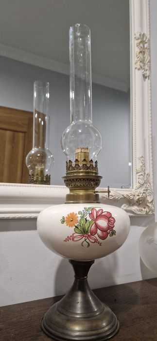 Lampa naftowa Francuska ceramika