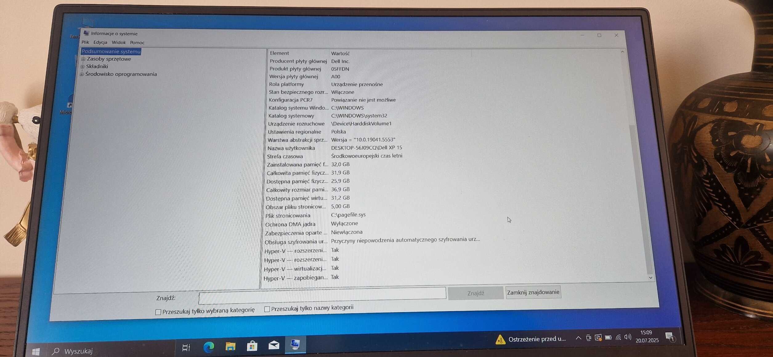 DELL XPS 15     9560 32GB Ram, Dedykowana Karta Graficzna GTX 1050