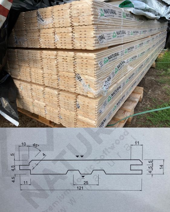 Podbitka 14x121 AB Faza , deska elewacyjna