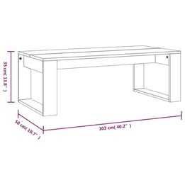 NOVO - Mesa de centro 102x50x35 cm derivados de madeira preto