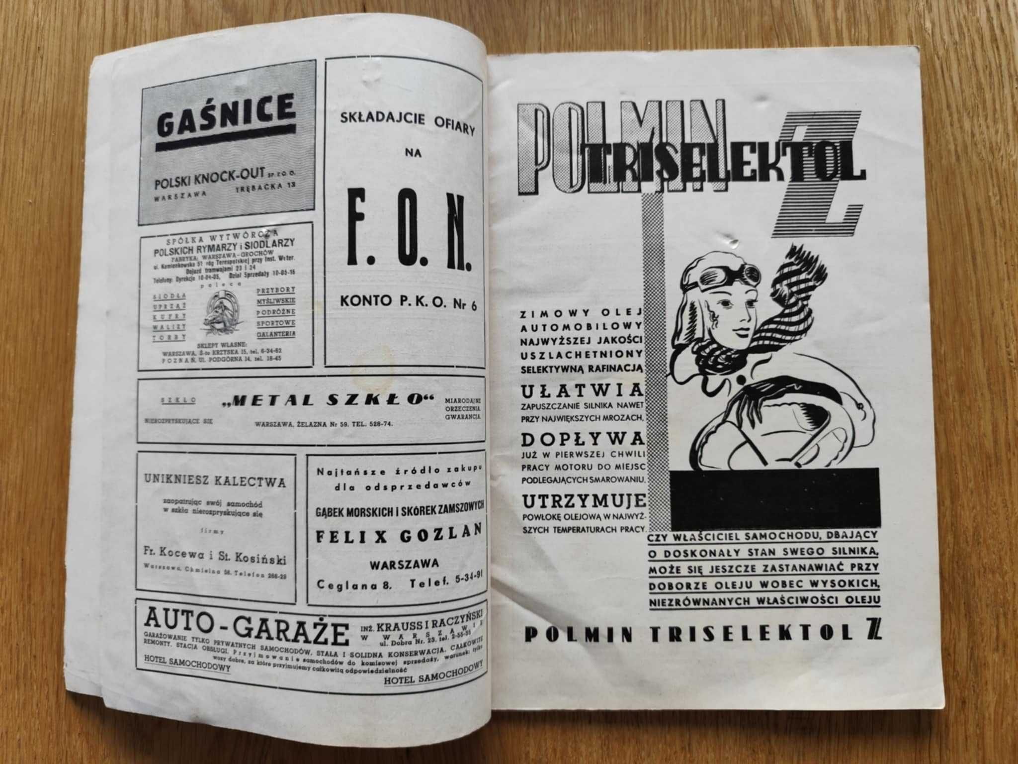 Czasopismo AUTO Rok 1939 Polmin Mobiloil Lilpop