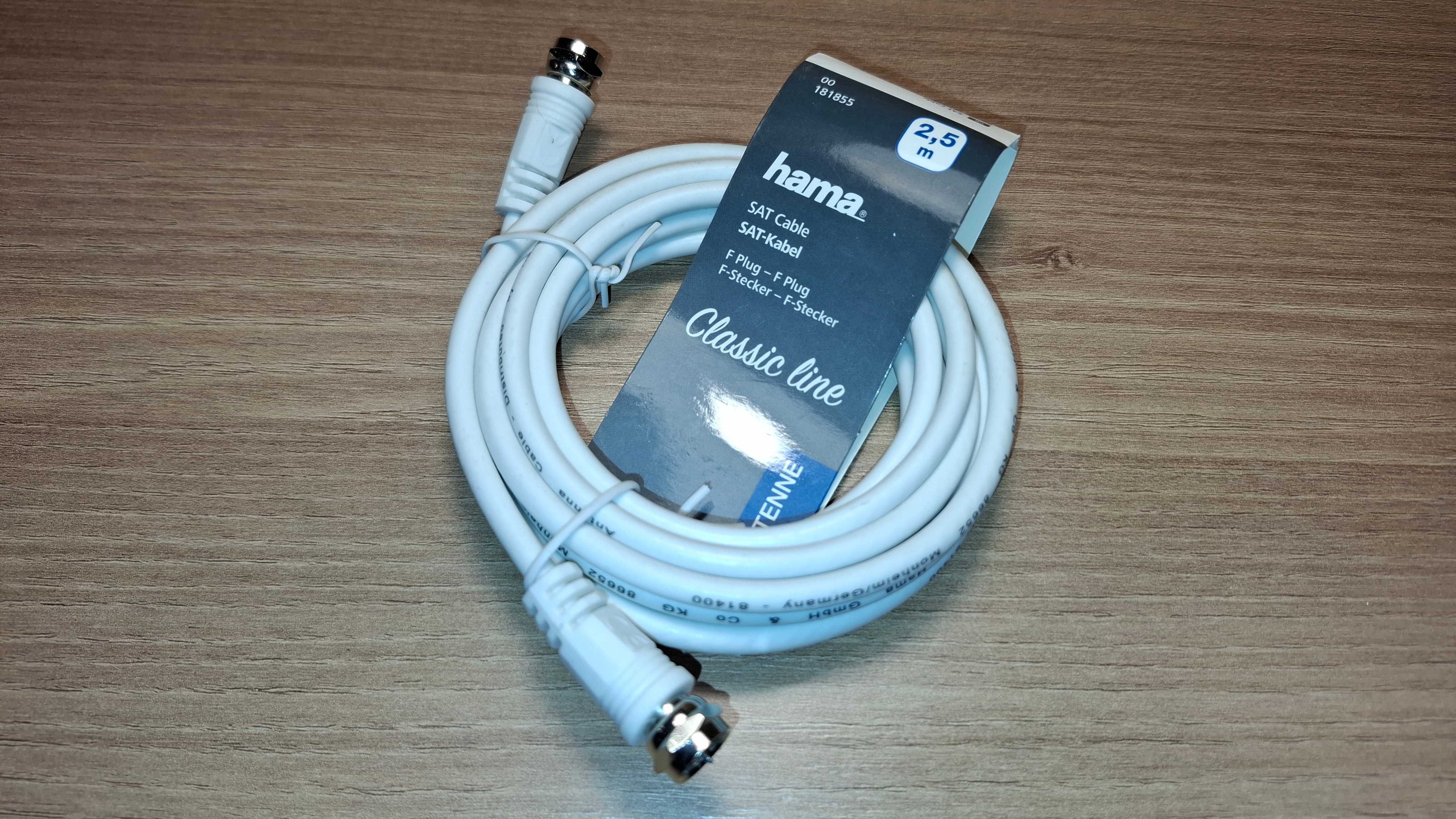 Kabel Antenowy - HAMA - Kabel Koncentryczny - DVB-T2 - 2,5 metra